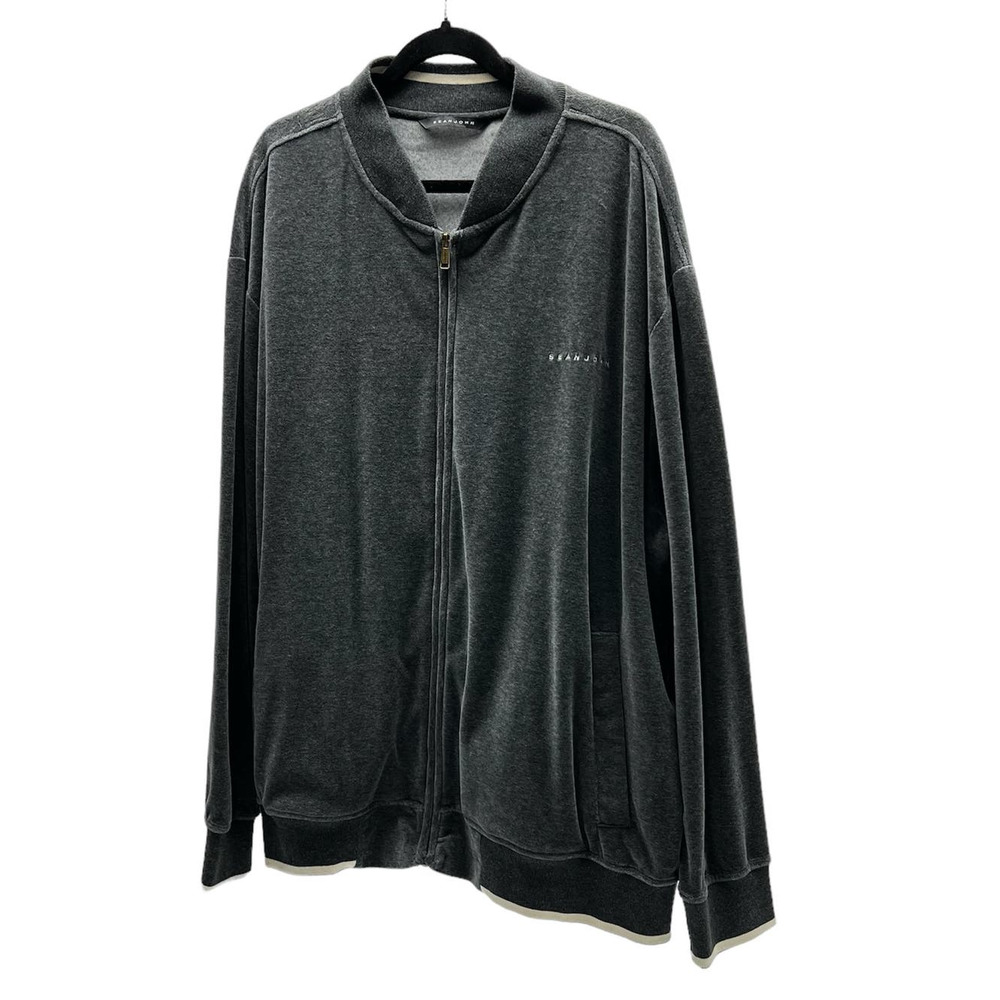 Sean John Full Zip Track Jacket Velour Gray Men’s Size 3XB Vintage Y2K